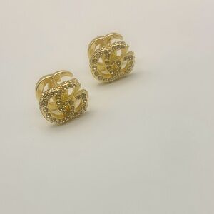 Gucci Gold-tone double frame Interlocking Earrings